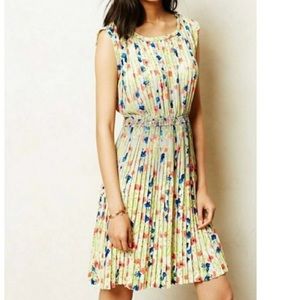 Floral knee length pleated Anthropologie dress
